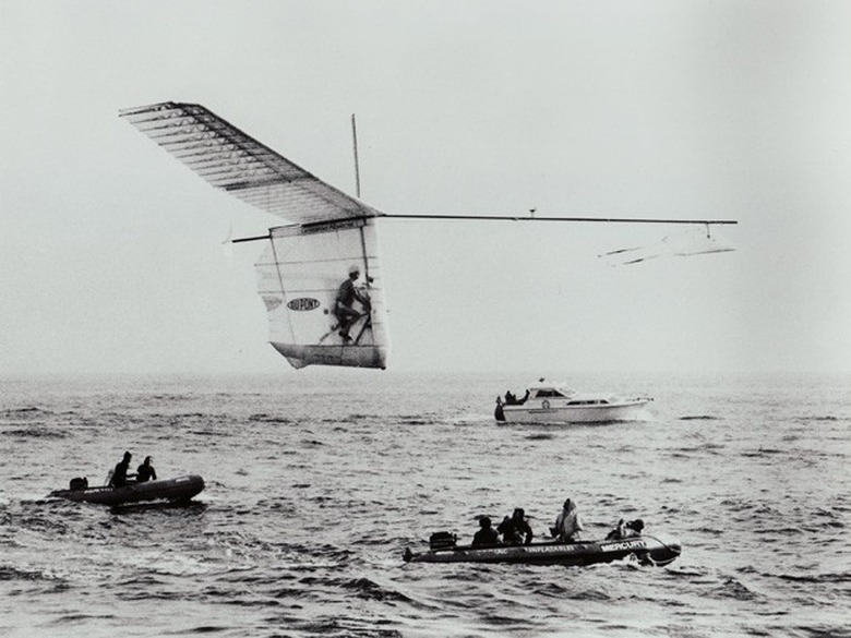 The Gossamer Albatross' Kremer Prize-winning flight across the English Channel.