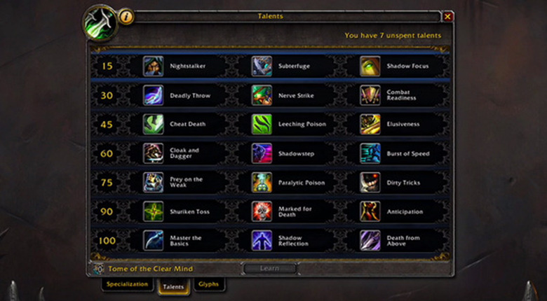 rogue level 100 talents (unveiled at BlizzCon 2013)
