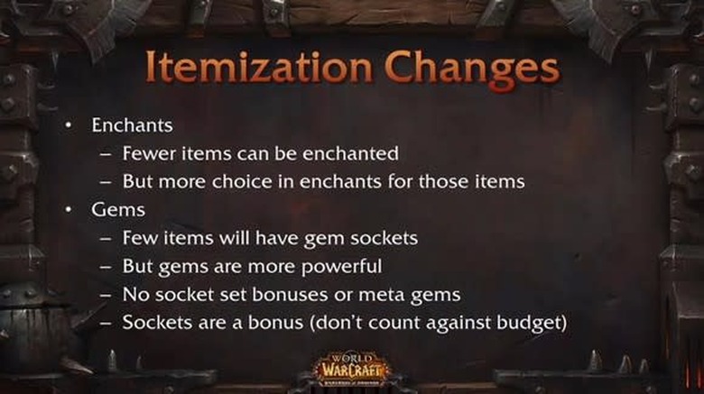 Gem and enchants in Warlords of Draenor