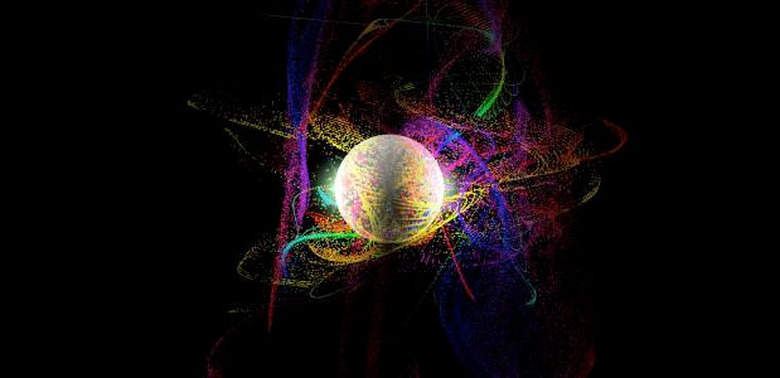 An artistic rendition of a 'bound exciton' quantum state used to prepare and read out information stored in the form of quantum bits.