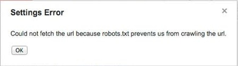 Screenshot of Google Calendar error