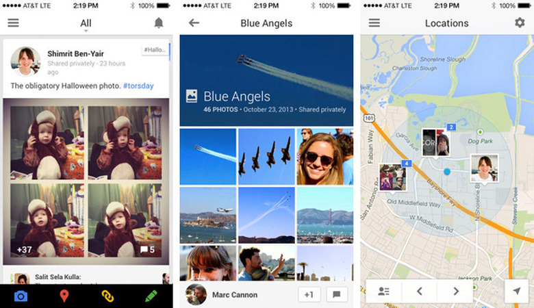 Google+ for iOS with photos and location