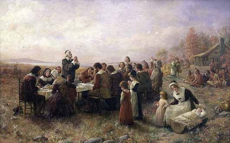 The First Thanksgiving at Plymouth by Jennie A. Brownscombe