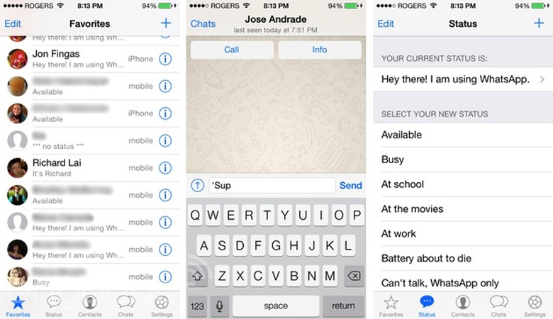 WhatsApp on iOS 7