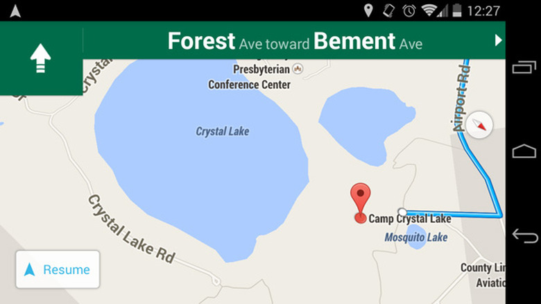 Google Maps Navigation directions that Jason would approve