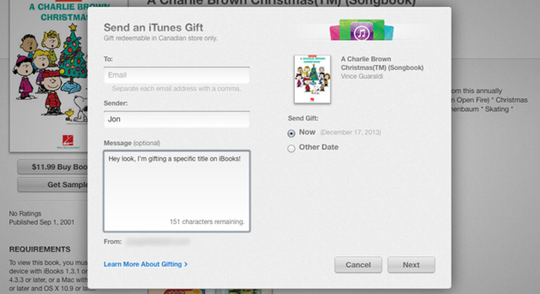 iBooks gifting on the Mac
