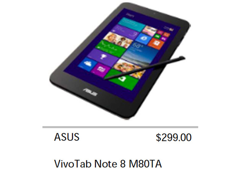 ASUS VivoTab Note 8 leak