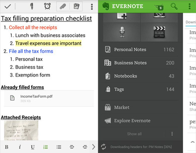 Evernote for Android graced with refined note editing, external keyboard support