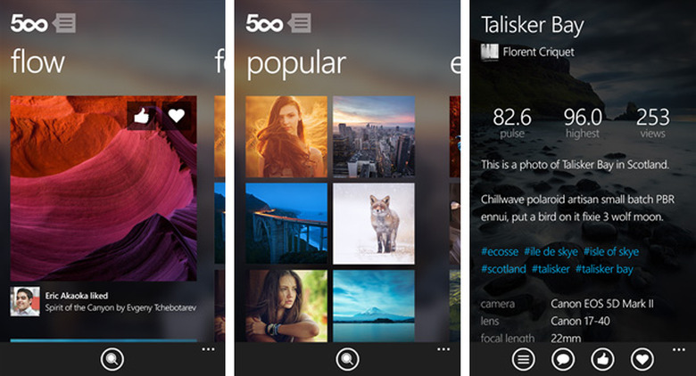 500px for Windows Phone