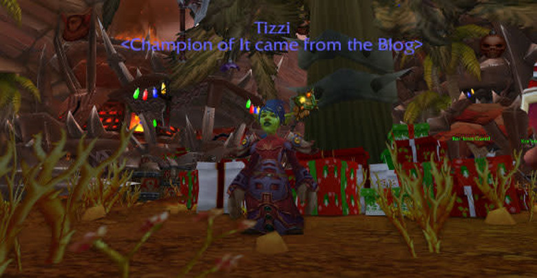 Under the Winter Veil tree in Orgrimmar