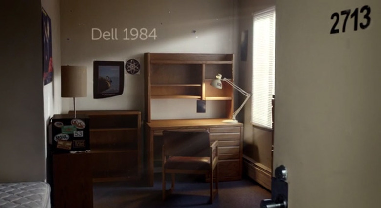 Michael Dell's dorm room in a TV ad