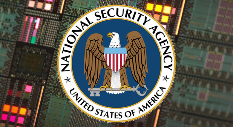 NSA logo on top of D-Wave's quantum computer