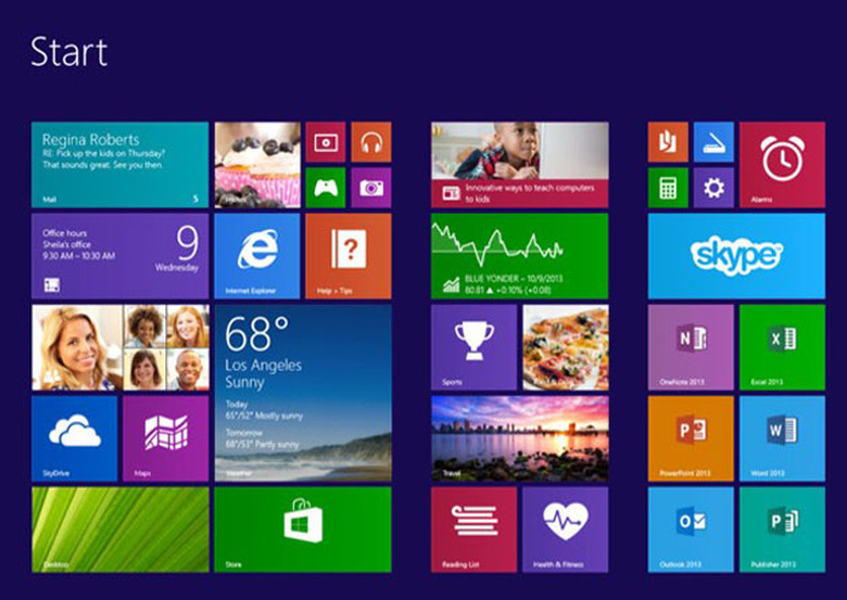 Windows 8.1 home screen