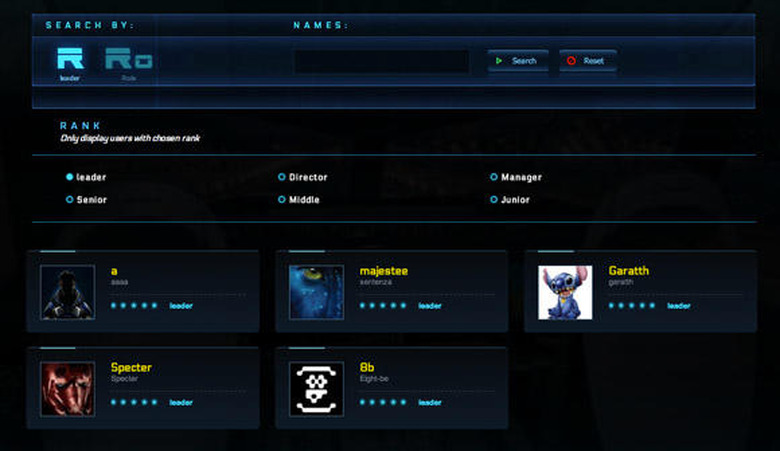 Star Citizen organization screen
