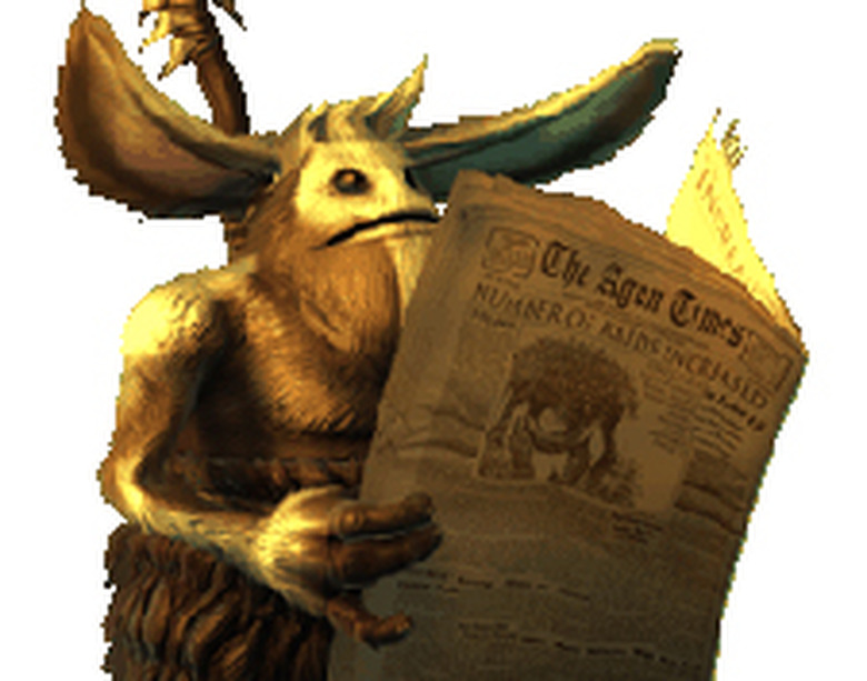 Darkfall brownie reading the newspaper