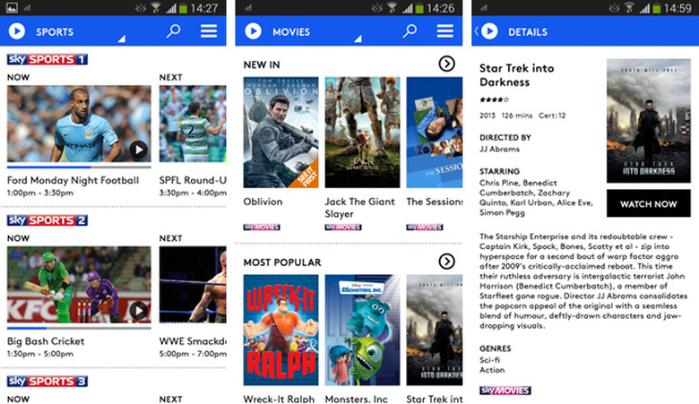 Sky Now TV beta for Android