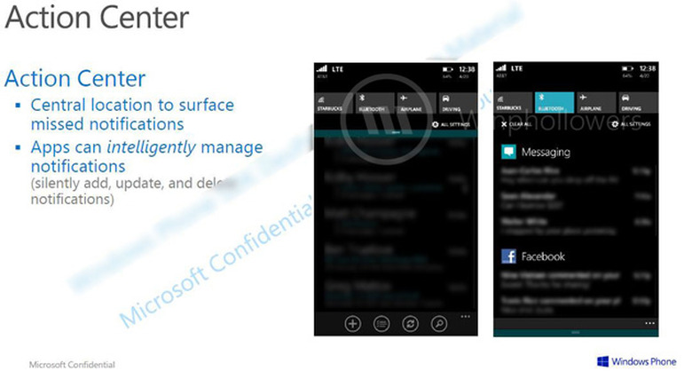 Windows Phone 8.1's rumored Action Center
