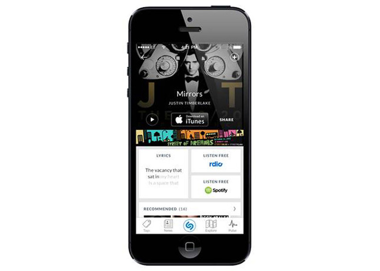Shazam for iPhone with new lyric-friendly interface