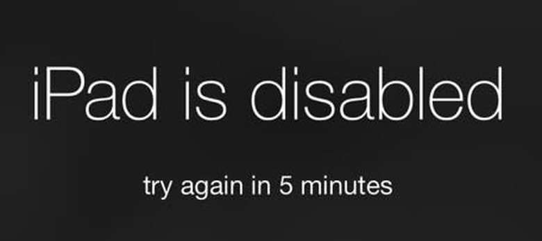 iPad disabled passcode