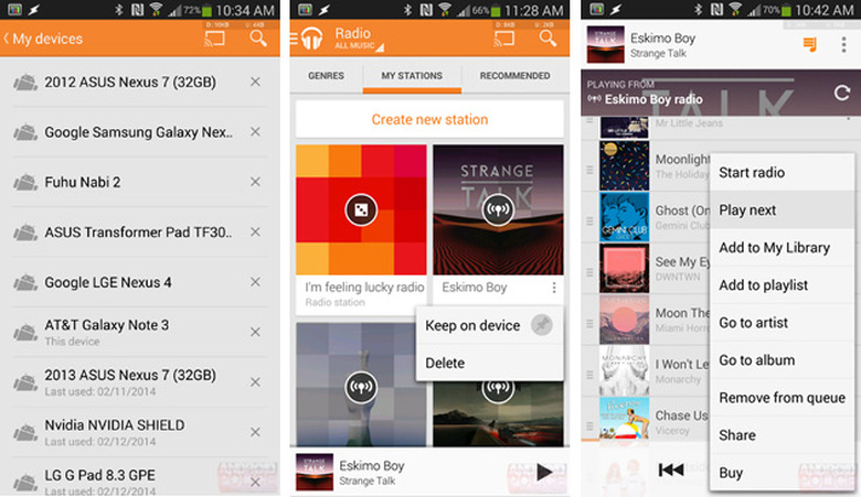 Offline radio in Google Play Music for Android