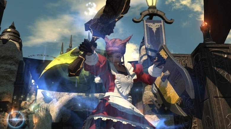Yes, I was a black mage in the Valentione's dress. This made perfect sense at the time.