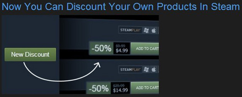 Steam lets game developers start their own sales