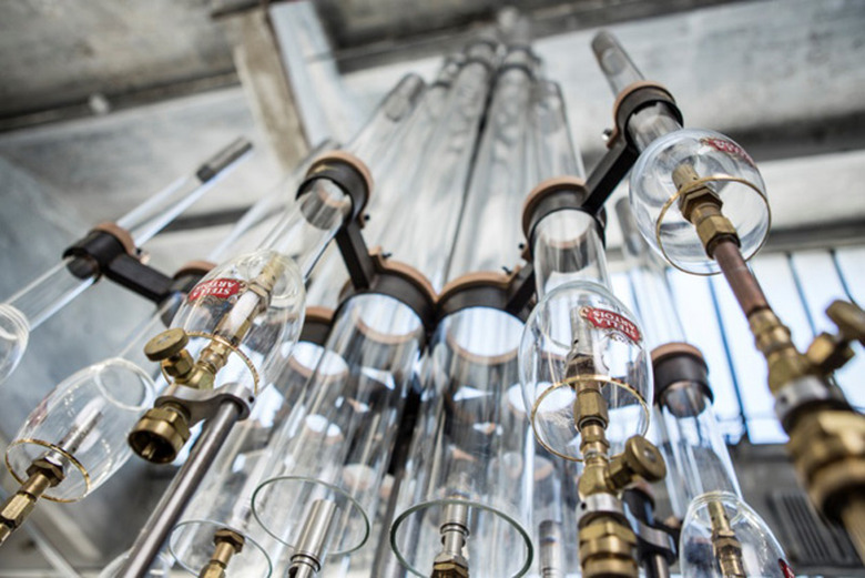 Beer glass instruments made by Cold War Kids and MIT