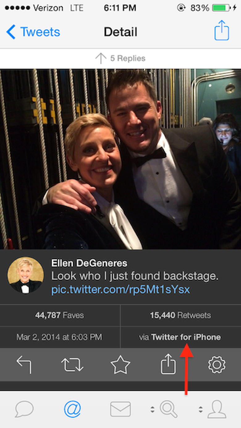 Ellen tweet iPhone