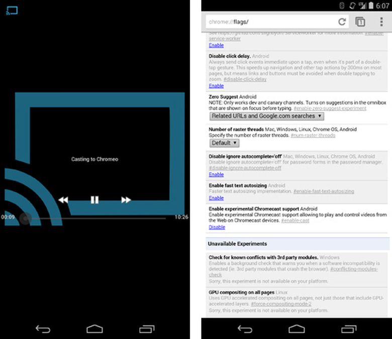 Chromecast support in Chrome beta for Android