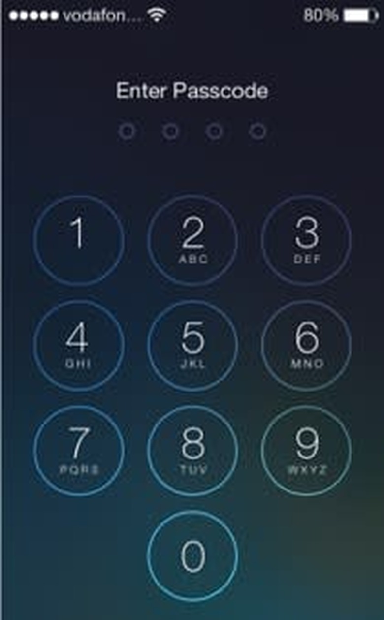 passcode ios 7 screen