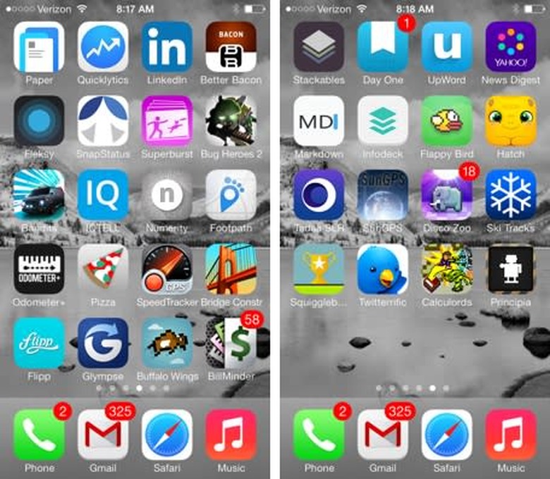 iOS homescreen