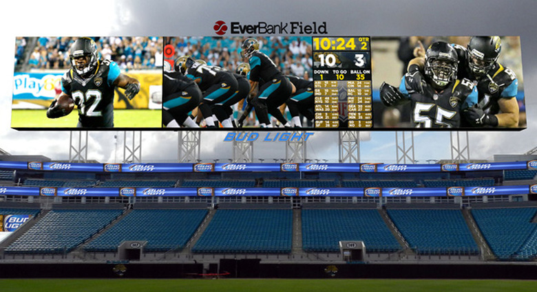 Giant scoreboard at the Jacksonville Jaguars' EverBank Field
