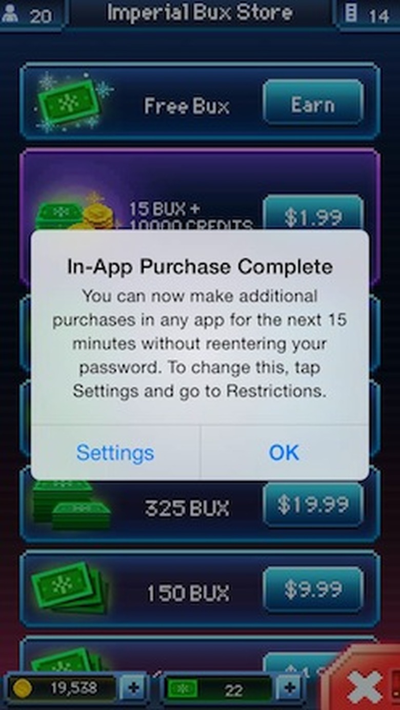 Apple now warns users of in-app purchase settings in iOS 7.1