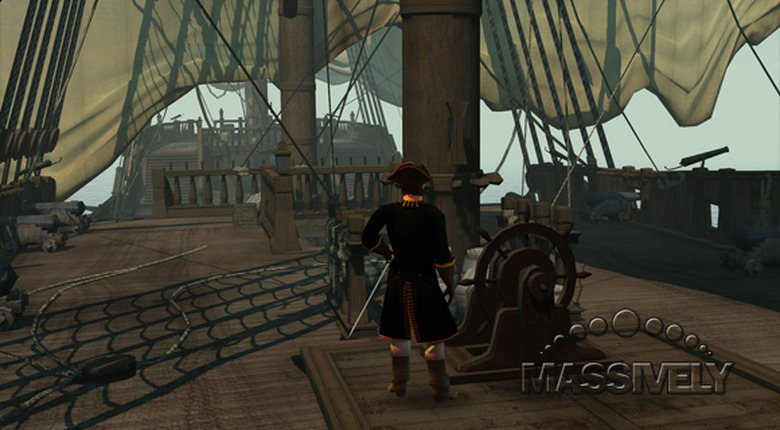 Pirates of the Burning Sea captain on deck