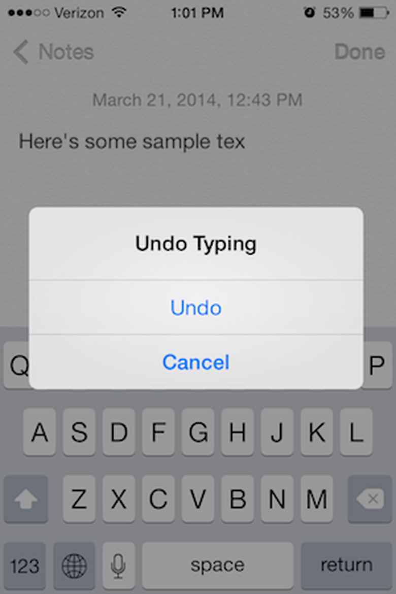 undo typing