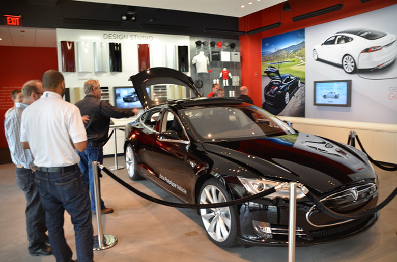 Model S at a Tesla dealership