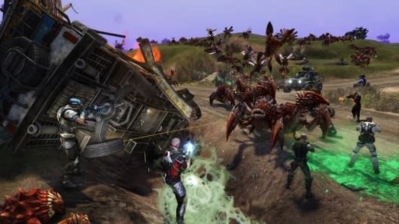 I'm living in that 21st century, shooting lots of guns in it, fighting bigger aliens than you have ever seen in it. Screams from the hellbugs, got a nice ring to it, I guess that every Ark Hunter need his theme music. No one gun should have all that power.