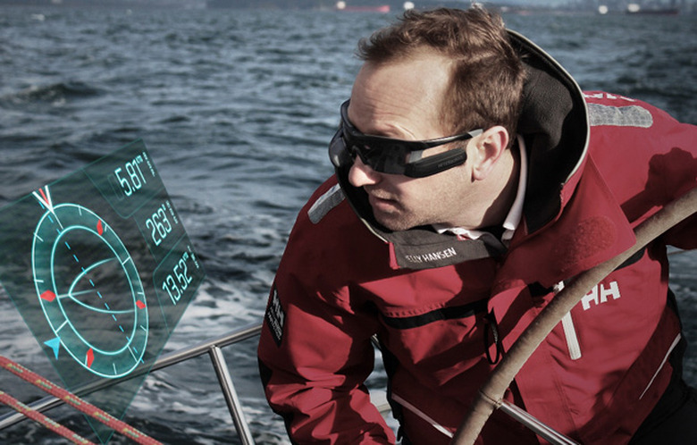 Afterguard heads-up display for sailing