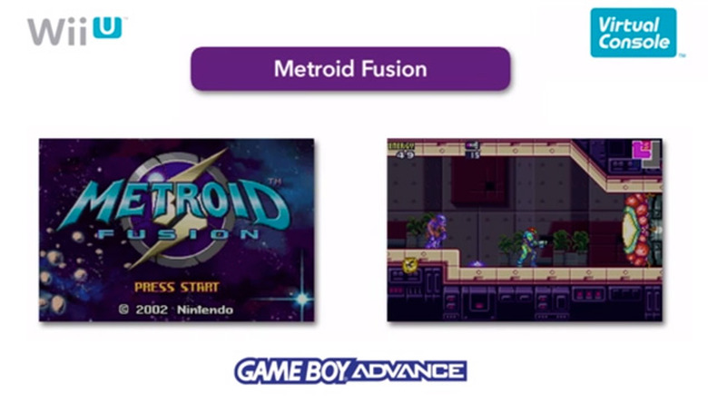 Metroid Fusion on the Game Boy Advance virtual console for Wii U