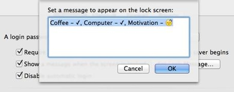 Security & Privacy Login Message