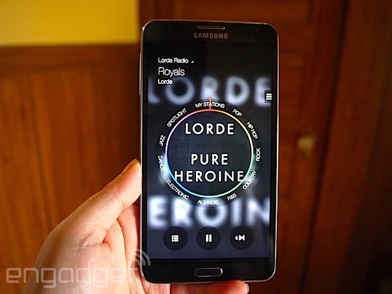 Samsung Milk Music on a Galaxy Note 3