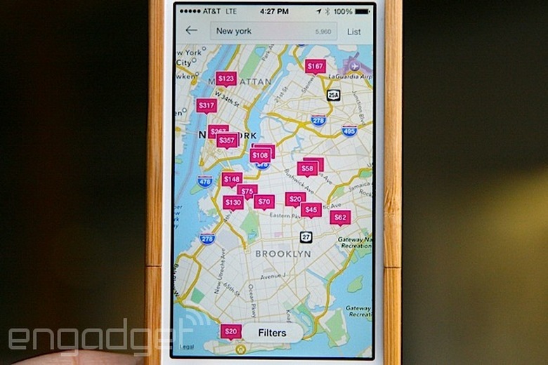Airbnb in New York City on an iPhone