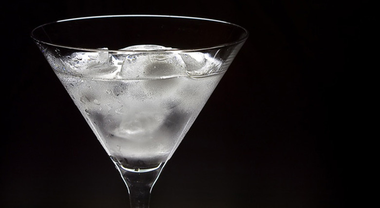 Vodka floating in the darkness
