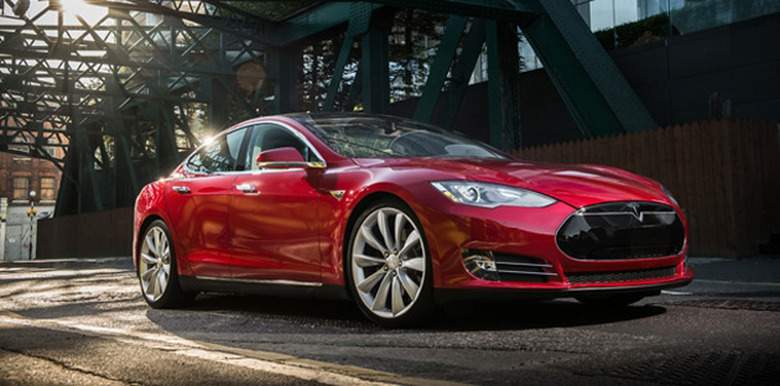 Tesla Model S basking in the sunshine