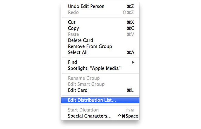 OS X Contacts