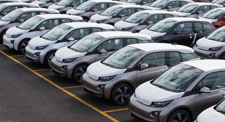 A sea of BMW i3 vehicles at Port Jersey
