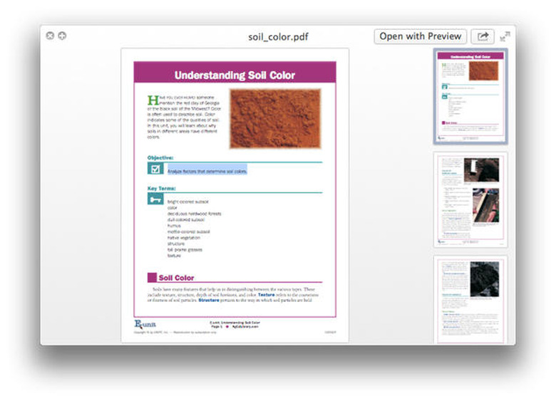 Quick Look text