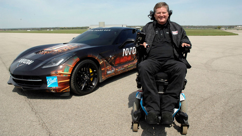 Arrow driver Sam Schmidt and his semi-autonomous Corvette Stingray