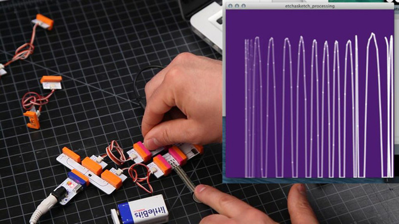 LittleBits Arduino at Heart creates a basic Etch-A-Sketch