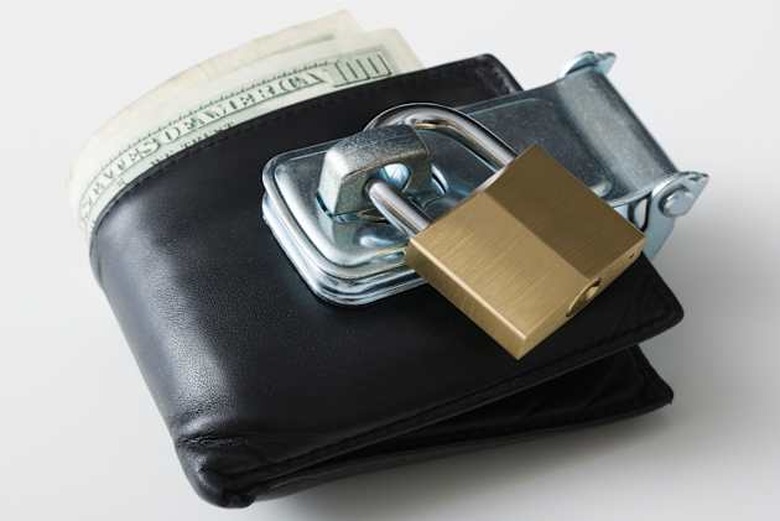 wallet with a padlock on it